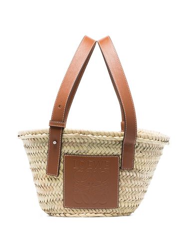 Basket Small Raffia And Leather Tote Bag - Loewe Paula's Ibiza - Modalova