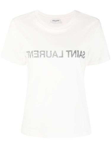 SAINT LAURENT - Logo Cotton T-shirt - Saint Laurent - Modalova