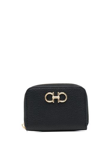 Gancini Leather Zipped Card Case - Ferragamo - Modalova