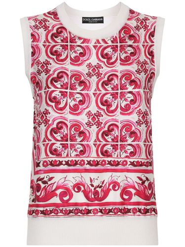 Maiolica Print Silk Top - Dolce & Gabbana - Modalova
