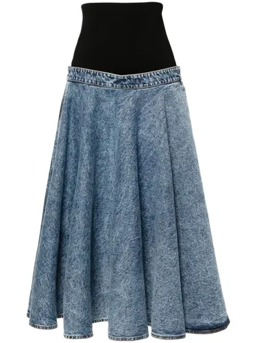 ALAÏA - Denim Midi Skirt - AlaÏa - Modalova