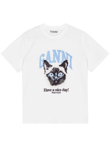 GANNI - Cat Cotton T-shirt - Ganni - Modalova