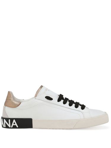 Portofino Vintage Leather Sneakers - Dolce & Gabbana - Modalova