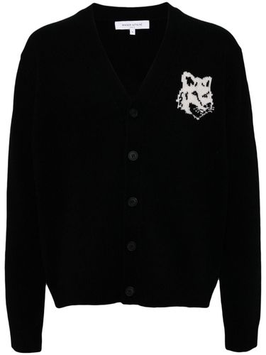 Fox Head Wool Cardigan - Maison Kitsune' - Modalova