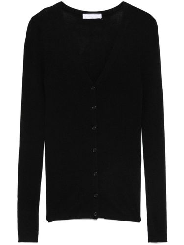 Wool And Silk Blend V-necked Cardigan - Majestic - Modalova