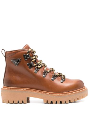 PRADA - Leather Lace-up Boots - Prada - Modalova