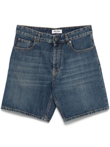 MIU MIU - Denim Cotton Shorts - Miu Miu - Modalova