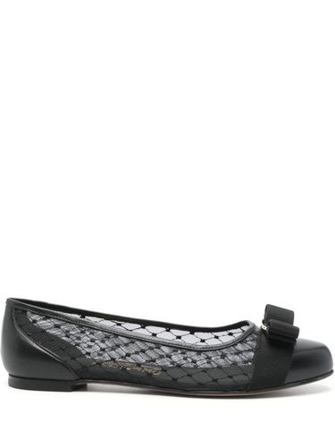 Varina Mesh Leather Ballet Flats - Ferragamo - Modalova