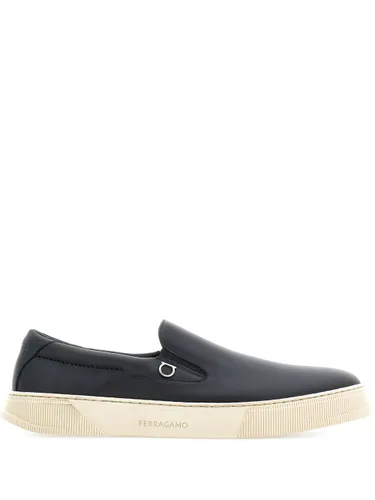 Leather Slip On Sneakers - Ferragamo - Modalova