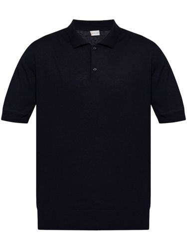 Logo Linen And Silk Polo Shirt - Moncler - Modalova