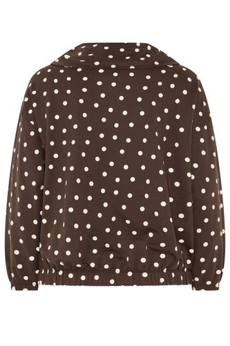 Sweat À Capuche Semizippé Marron À Pois Size 46 - Limited Collection - Modalova