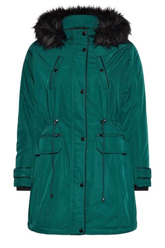Parka Verte À Bordure En Fausse Fourrure Size 40 - Yours - Modalova