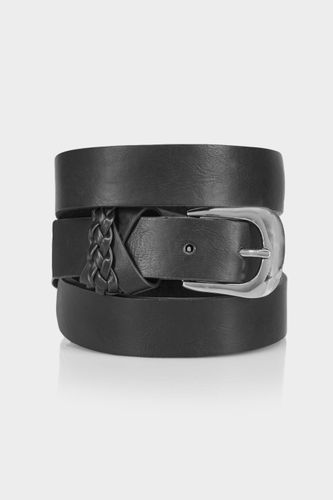 Ceinture Noire Avec Boucle Argentsize 48-50 - Yours - Modalova
