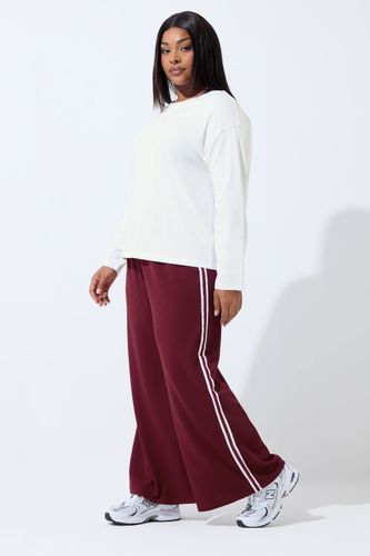 Pantalon Large Bordeaux À Bandes Latérales Size 44 - Limited Collection - Modalova