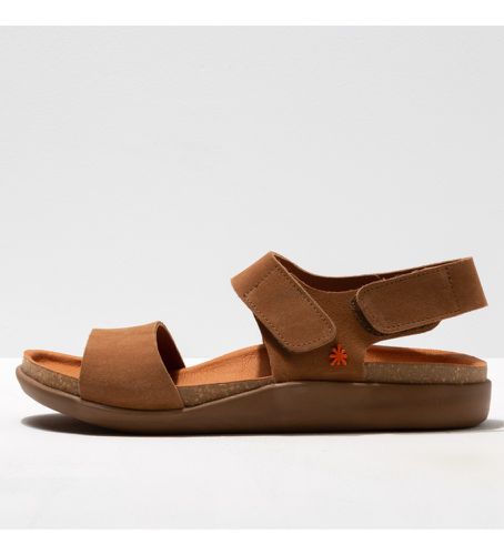 Unisex. 113861118003_023 Peau Dos sandales cuir cuir Biarritz camel (36), Marron, Plat, 1 à 3 cm, Velcro, Casuel - Art - Modalova