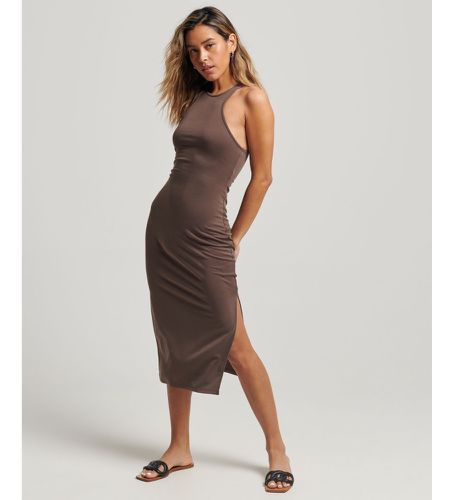 W8011322A Robe en maille avec dos olympique marron (L), Casuel, Fête, Modal, Sans manches / bretelles - Superdry - Modalova