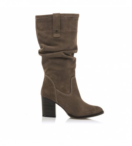 Bottes en cuir marron Uma - Hauteur du talon 8cm (36), 5 à 8 cm, Fermeture éclair, Casuel - MTNG - Modalova