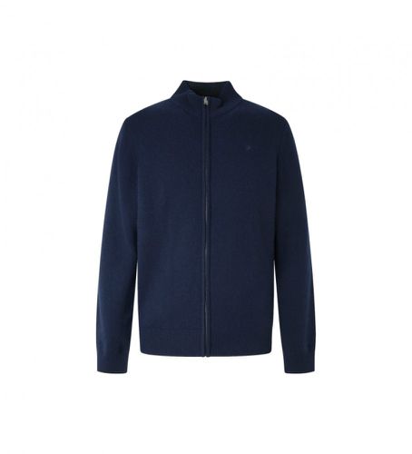 HM703021 Pull en laine d'agneau Fzip (S), Casuel, Marine - Hackett London - Modalova