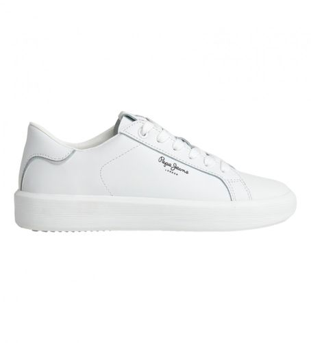 PLS31544 Dobbie Bass Leather Sneakers (36), Cuir, Blanc, Plat, Lacets, Casuel - Pepe Jeans - Modalova