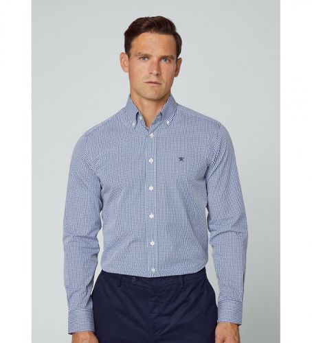 HM309602 Essential Ginham Shirt (S), Bleu, Casuel, Fête, Coton, Classique, Manche longue - Hackett London - Modalova