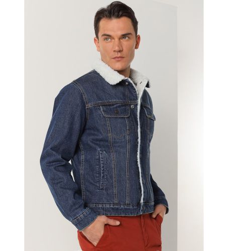 Veste en jean avec peau de mouton bleue (3XL), Casuel, Coton, Manche longue - Lois Jeans - Modalova