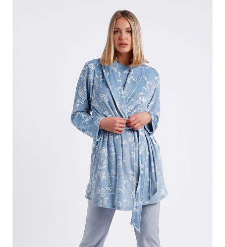 Robe de chambre bleue à manches longues Flowers (S), Homewear, Polyester, Manche longue - Admas - Modalova