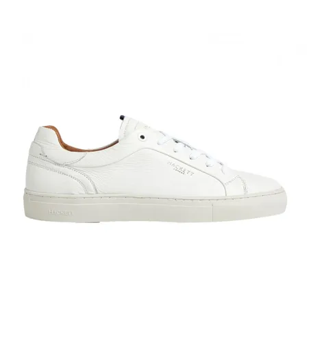 HMS21227 Icon Cupsole Leather Sneakers (41), Cuir, Blanc, Plat, Lacets, Casuel - Hackett London - Modalova