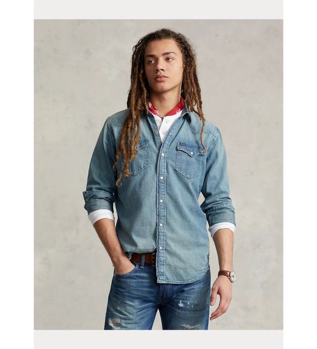 Chemise western en denim flammé (S), Casuel, Coton - Polo Ralph Lauren - Modalova