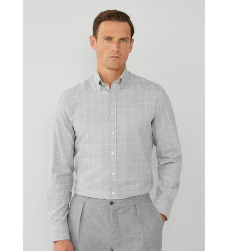 HM309755 Chemise en flanelle Windowpane (S), Casuel, Coton, Manche longue - Hackett London - Modalova