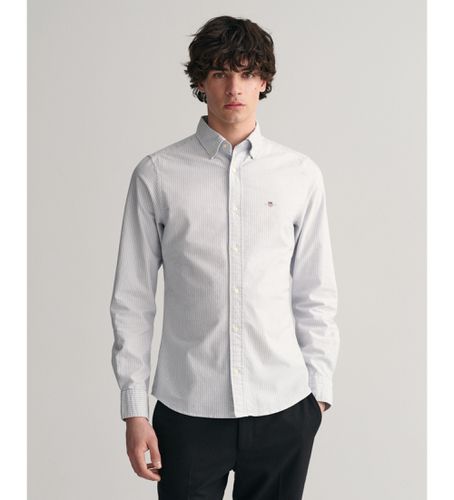 Chemise oxford slim fit à fines rayures bleues (S), Casuel, Coton, Manche longue - Gant - Modalova