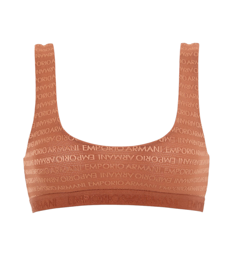 F204 Soutien-gorge bralette All Over Logo Mesh marron (XL), Homewear, Polyamide, Élasthanne - Emporio Armani - Modalova