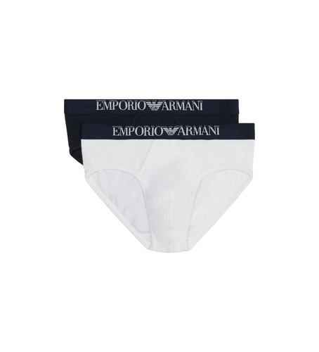 R502 PAQUET DE DEUX Pantalons à pinces en coton CANTY avec bandeau à logo , blanc (L), Homewea - Emporio Armani - Modalova