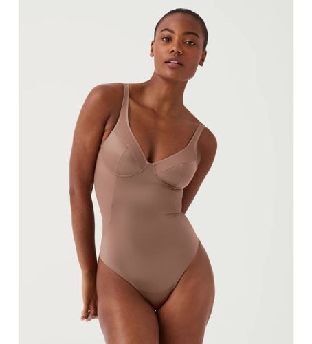 R_CAFE AU LAIT Body Shaping Satin Body Shaping Thong (XS), Marron, Homewear, Nylon - SPANX - Modalova