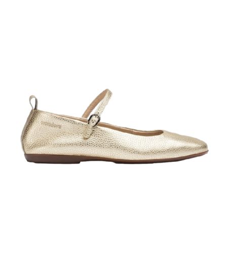 A-86101 Ballerines en cuir Golden Seoul (36), Doré, Plat, Aucun, Casuel - Wonders - Modalova