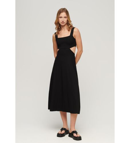 W8011607A Robe midi en maille avec découpe noire (M), Casuel, Viscose, Sans manches / bretelles - Superdry - Modalova