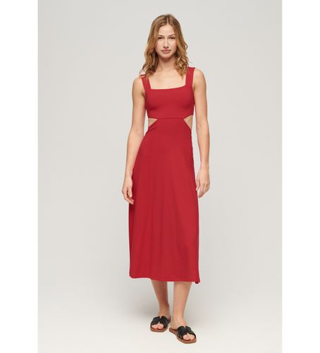 W8011607A Robe midi en maille avec découpes rouges (M), Casuel, Viscose, Sans manches / bretelles - Superdry - Modalova