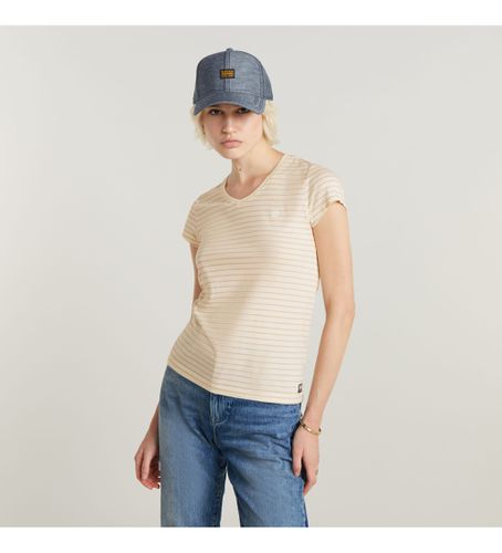 D24533-D244-G615 Top Stripe Eyben Slim V-Neck 2.0 (XXS), Casuel, Manche courte, Le coton biologique, Durable - G-Star - Modalova