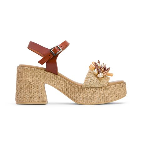 Sandales Jillian marron -Hauteur 8cm- Talon (38), Cuir, 5 à 8 cm, Boucle, Casuel - Porronet - Modalova