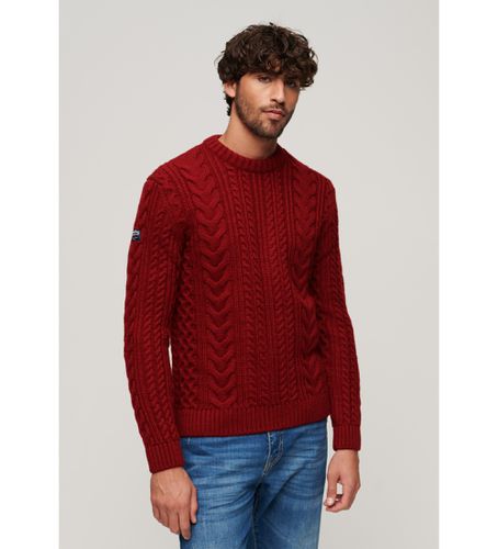 M6110526A Maroon Jacob Sweater (S), Casuel, Grenat, Acrylique, Manche longue - Superdry - Modalova