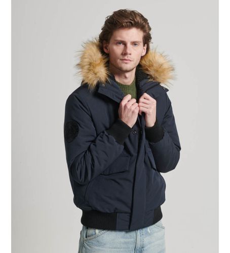 M5011742A Veste bombardier matelassée à capuche Everest (S), Casuel, Polyester, Marine - Superdry - Modalova