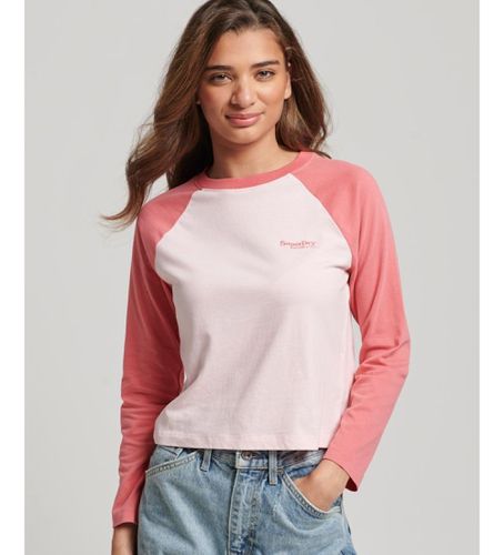 W6011805A Essential Logo Long Sleeve Baseball T-Shirt (XL), Casuel, Rose, Manche longue, Le coton biologique, Dura - Superdry - Modalova