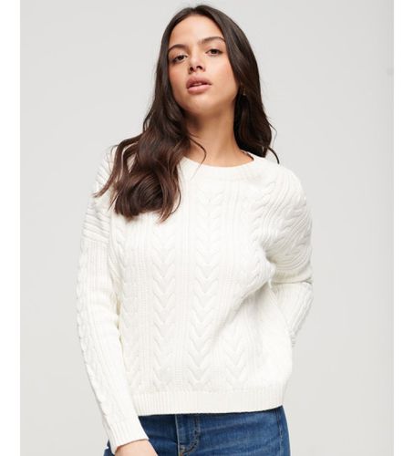 W6110166A Pull tressé en tricot avec col rond et épaules tombantes (XL), Casuel, Coton - Superdry - Modalova