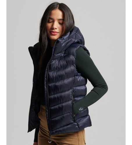 W5011562A Gilet matelassé à capuche Fuji (XXS), Casuel, Polyester, Durable, Marine - Superdry - Modalova