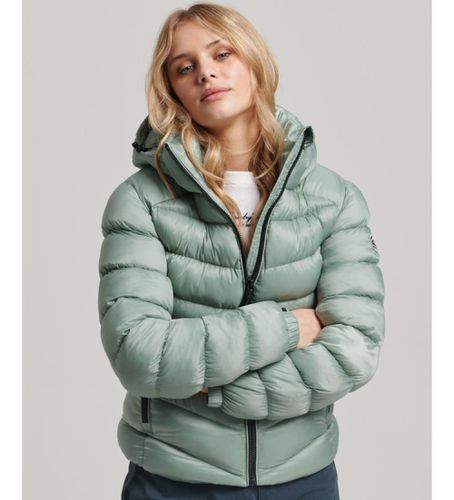 W5011593A Veste matelassée à capuche Fuji verte (XS), Casuel, Polyester - Superdry - Modalova