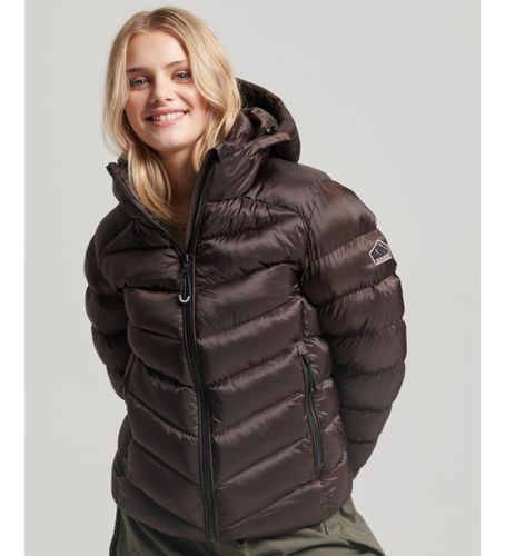 W5011593A Veste matelassée à capuche Fuji marron (XS), Casuel, Polyester - Superdry - Modalova