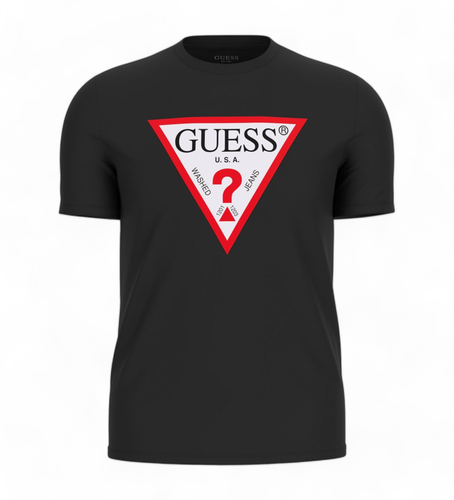 M2YI71I3Z14 T-shirt à logo triangulaire (S), Casuel, Coton, Manche courte - Guess - Modalova