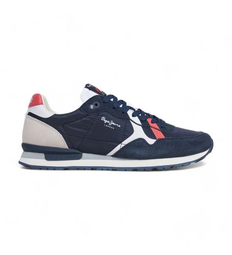 PMS40007 Brit Road Leather Sneakers (40), Cuir, Plat, Lacets, Casuel, Marine - Pepe Jeans - Modalova