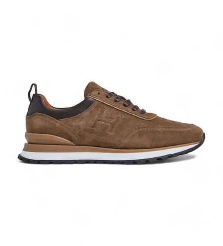 HMS21414 Chad Active Leather Sneakers brown (41), Cuir, Marron, Plat, Lacets, Casuel - Hackett London - Modalova