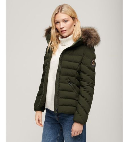 W5011754A Veste à capuche matelassée verte (M), Casuel, Polister recyclé - Superdry - Modalova