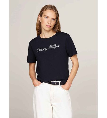 WW0WW43459 T-shirt avec logo (XXS), Casuel, Manche courte, Le coton biologique, Durable - Tommy Hilfiger - Modalova